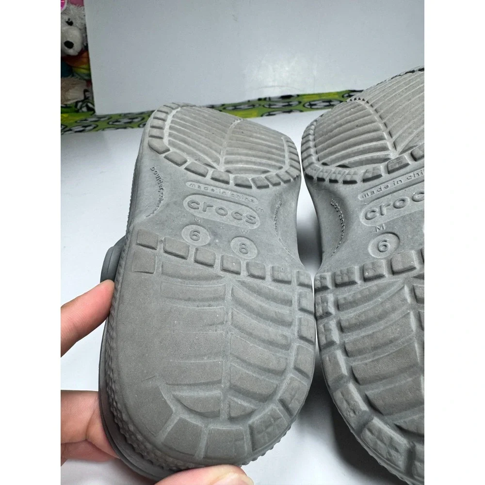 Crocs Classic Clogs Unisex M6/W8 Black Round Toe Slingback Strap Slip On Shoes